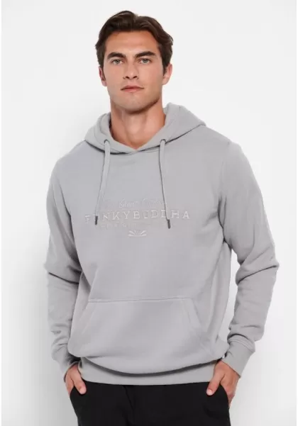 Uncompromising Greige Sweatshirts & Hoodies Overhead Hoodie With Embroidered Logo Funky-Buddha Men's