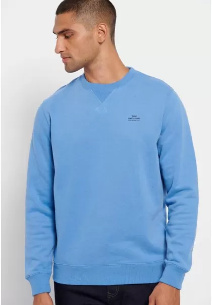Trendy Essential Crew Neck Sweatshirt Sweatshirts & Hoodies Riviera Blue Men's Funky-Buddha
