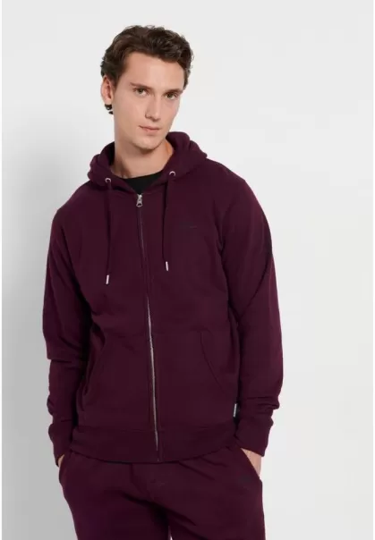 Sweatshirts & Hoodies Men's Extend Essential Zip-Up Hoodie Funky-Buddha Burgundy
