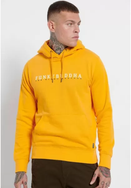 Sweatshirts & Hoodies Overhead Hoodie With Funky Buddha Chest Print Reliable Funky-Buddha Radiant Yellow Men's