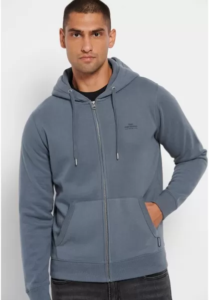 Essential Zip-Up Hoodie Ocean Grey Funky-Buddha Men's Outstanding Sweatshirts & Hoodies
