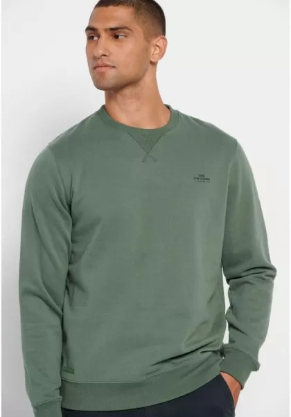 Essential Crew Neck Sweatshirt Lavish Funky-Buddha Men's Olive Green Sweatshirts & Hoodies