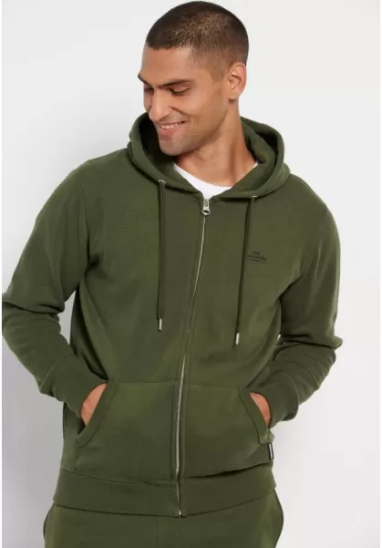 Essential Zip-Up Hoodie Special Deal Pine Green Funky-Buddha Men's Sweatshirts & Hoodies