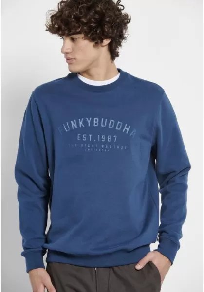 Simple Men's Funky-Buddha Crew Neck Sweatshirt With Funky Buddha Print Ocean Sweatshirts & Hoodies