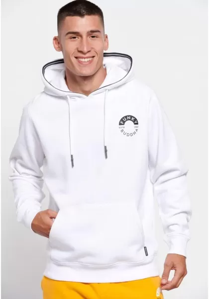 Overhead Hoodie With Chest Logo White Reliable Funky-Buddha Sweatshirts & Hoodies Men's