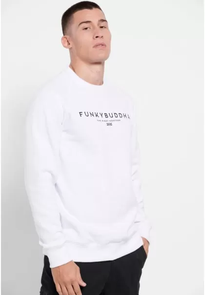 2024 Men's Sweatshirts & Hoodies White Funky-Buddha Crew Neck 3D Printed Sweatshirt