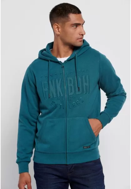Sweatshirts & Hoodies Men's Ocean Green Top-Notch Funky-Buddha Zip-Up Hoodie With Embroidered Logo