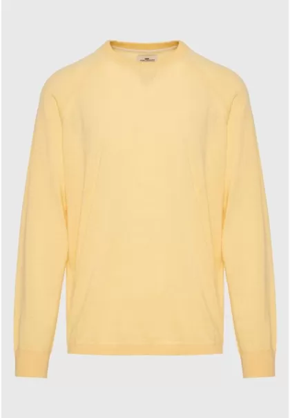 Lt Yellow Men's Advanced Funky-Buddha Knitwear & Cardigans Linen Blend Men's Lightweight Sweater