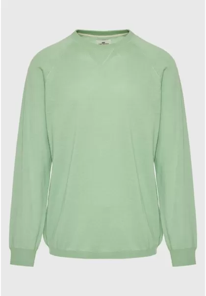 Lt Green Men's Knitwear & Cardigans Funky-Buddha Linen Blend Men's Lightweight Sweater Long-Lasting