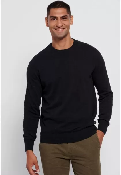 Black Mel Funky-Buddha Essential Crew Neck Sweater Cost-Effective Knitwear & Cardigans Men's