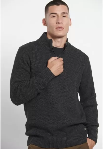 Top-Notch Knitwear & Cardigans Men's Black Funky-Buddha Men's Half-Zip Sweater