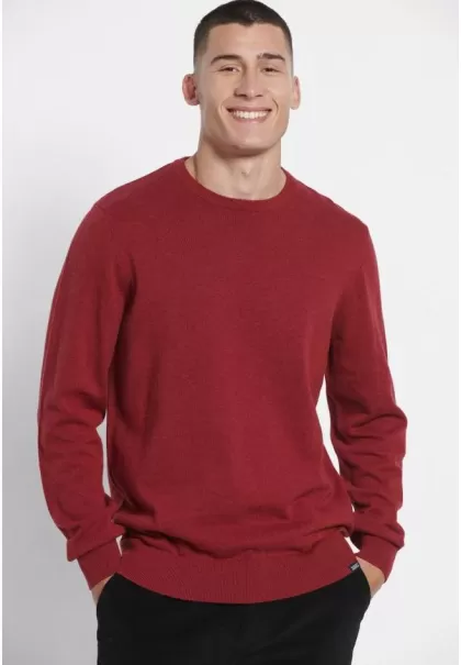 Knitwear & Cardigans Cranberry Mel Men's Essential Crew Neck Sweater Funky-Buddha Functional