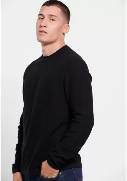 Knitwear & Cardigans Men's Funky-Buddha Black Advanced Casual Crew Neck Pullover