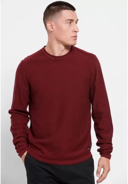 Knitwear & Cardigans Earth Red Mel Funky-Buddha Casual Crew Neck Pullover Buy Men's