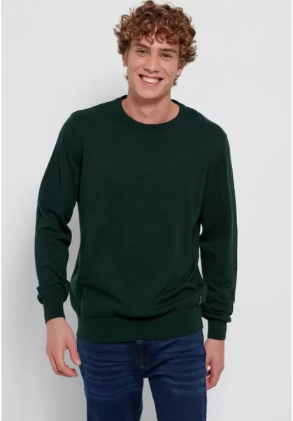 Knitwear & Cardigans Men's Essential Crew Neck Sweater Convenient Pesto Mel Funky-Buddha