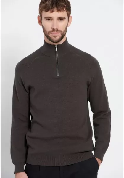 Men's Half-Zip Sweater - Marron Label Men's Knitwear & Cardigans Moss Green Funky-Buddha Expert