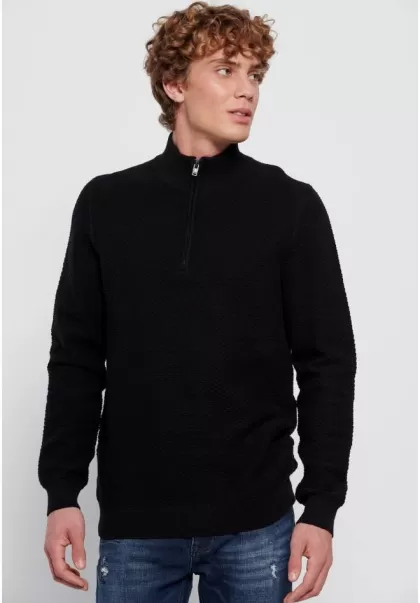 Half-Zip Sweater Black Knitwear & Cardigans Men's Funky-Buddha Buy