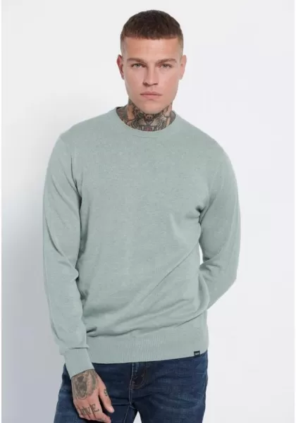Essential Crew Neck Sweater Garage 55 Knitwear & Cardigans Mint Mel Funky-Buddha Men's Cozy