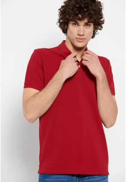 Polo Shirts Deep Red Funky-Buddha Men's Classic Essential Polo Shirt Garage 55