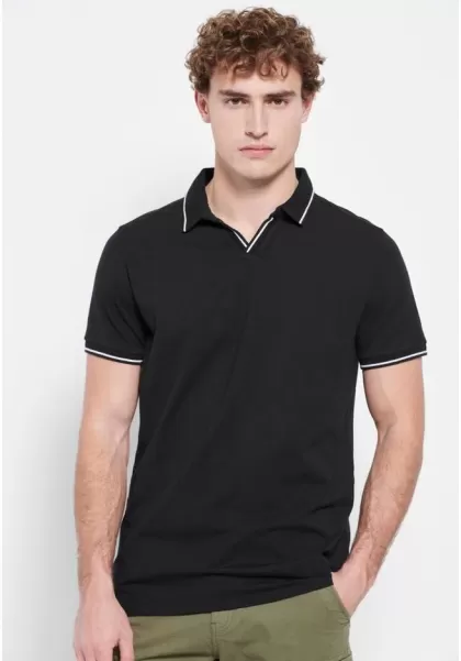 Exceptional Polo Shirt With Stripes Polo Shirts Funky-Buddha Men's Black