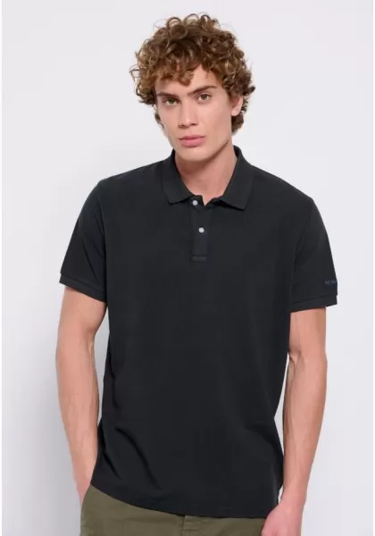 Anthracite Polo Shirts Discounted Men's Garment Dyed Polo Shirt With Embroidery Funky-Buddha