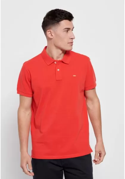 Polo Shirts Men's Modern Essential Pique Cotton Polo Shirt Funky-Buddha Luscious Red