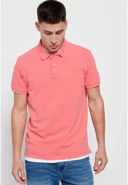 Fuchsia Pink Polo Shirts Time-Limited Discount Funky-Buddha Men's Essential Pique Cotton Polo Shirt