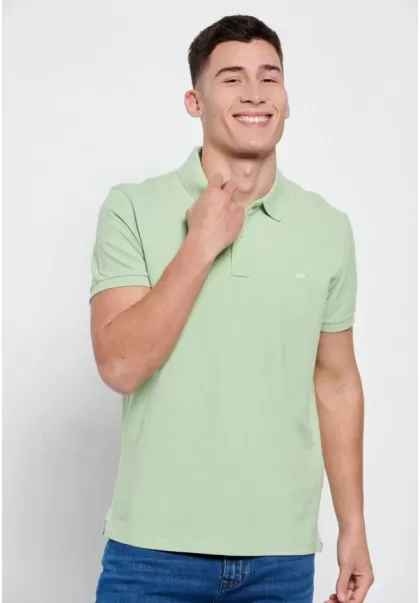 Essential Pique Cotton Polo Shirt Men's Polo Shirts Funky-Buddha Luxurious Mojito Green