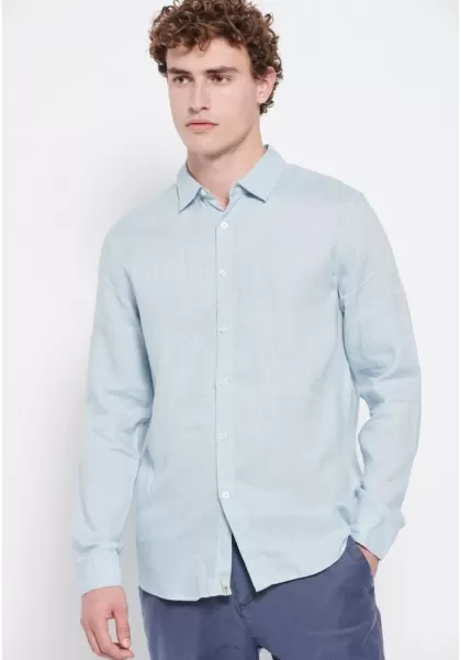 Essential Linen Shirt Foggy Blue Shirts Clean Funky-Buddha Men's