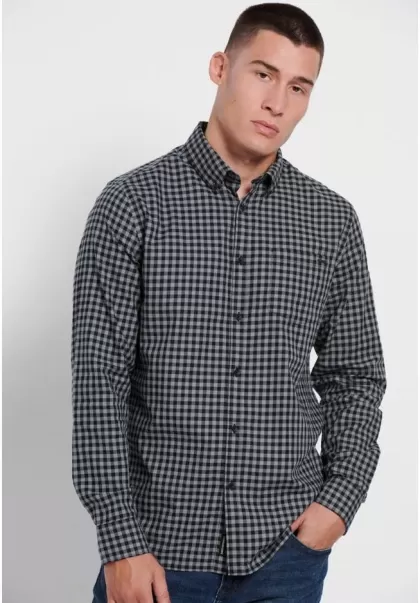 Grey Shirts Reliable Men's Men's Plaid Shirt With Front Pocket Funky-Buddha