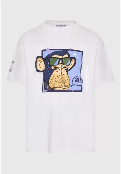 Funky-Buddha T-Shirts White Men's Relaxed Unisex T-Shirt Ape Maj. Bud Kennedy - Bored Of Directors Implement