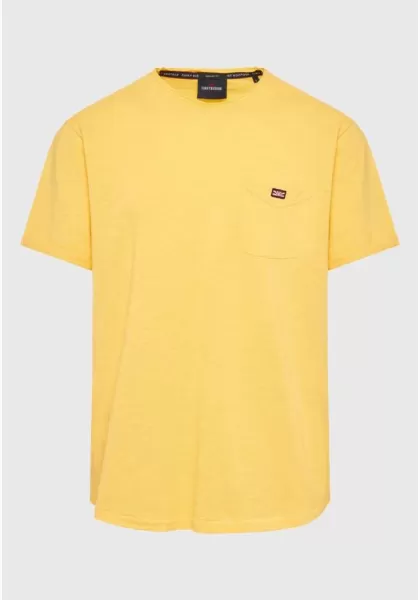 T-Shirts Men's T-Shirt With Chest Pocket Funky-Buddha Yellow Promo
