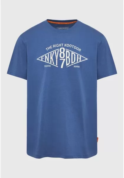 Intuitive Men's Indigo T-Shirts Funky-Buddha T-Shirt With Branded Text Artwork Print