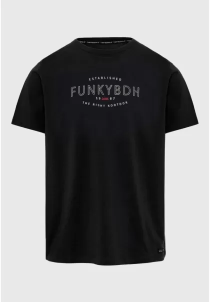 Black Funky-Buddha T-Shirt With Funky Buddha Print T-Shirts Seamless Men's
