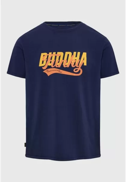 Men's Funky-Buddha T-Shirt With Funky Buddha Print Sale Navy T-Shirts