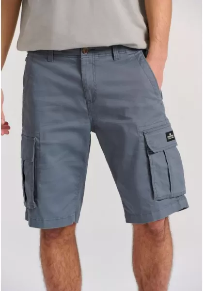 Men's Cargo Shorts - The Essentials Funky-Buddha Stormy Blue Shorts Men's High-Quality