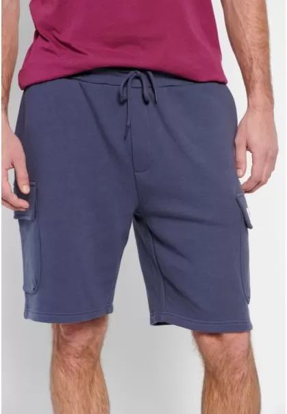 Men's Jogger Shorts With Cargo Pockets Shorts Beauty Indigo Funky-Buddha