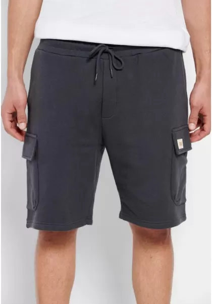 Funky-Buddha Elegant Anthracite Shorts Men's Jogger Shorts With Cargo Pockets