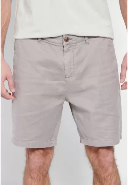 Shorts Zinc Grey Garment Dyed Linen Blend Chino Shorts Men's Modern Funky-Buddha