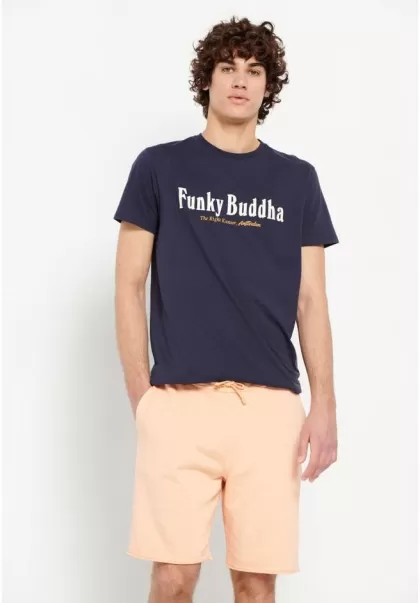 Peach Sand Funky-Buddha Men's Loose Tapered Fit Jogger Shorts Quick Shorts