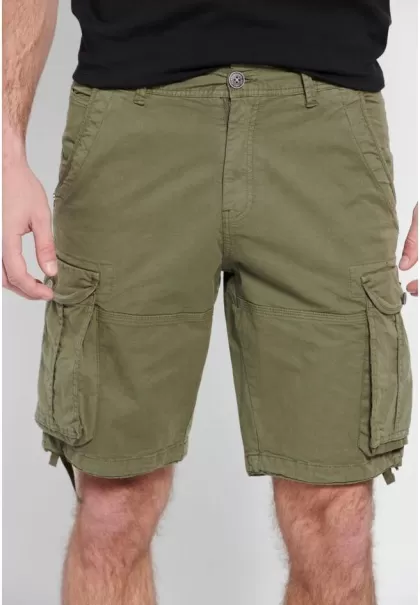 Khaki Garment Dyed Cargo Shorts Precision Men's Shorts Funky-Buddha