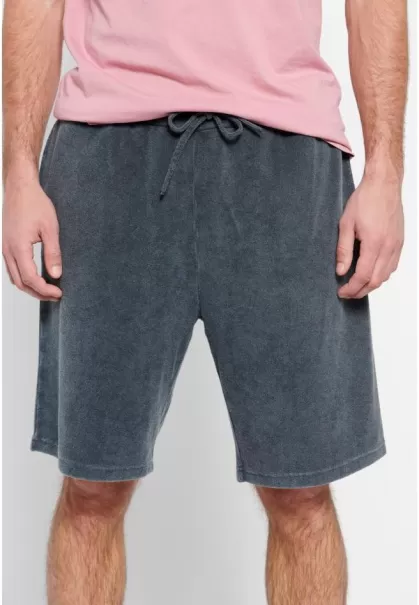 Shorts Jogger Shorts In Towel Terry Fabric Dk Grey Clearance Men's Funky-Buddha