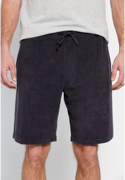 Funky-Buddha Jogger Shorts In Towel Terry Fabric Advance Navy Shorts Men's