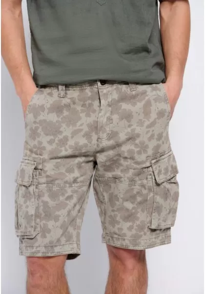Funky-Buddha Shorts Cost-Effective All Over Printed Cargo Shorts Men's Stone