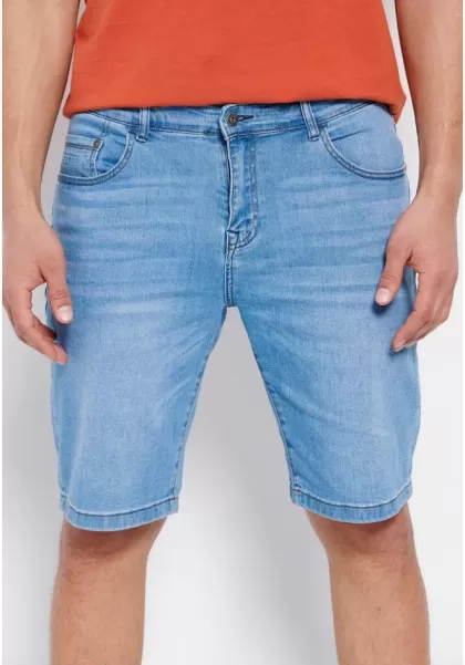Low Cost Lt Blue Funky-Buddha Shorts Denim Shorts With Washed Effects Men's