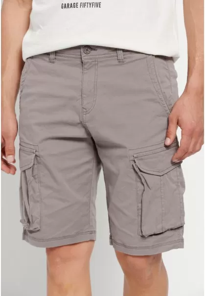 Men's Shorts Funky-Buddha Regular Fit Cargo Shorts Garage 55 Grey Contemporary